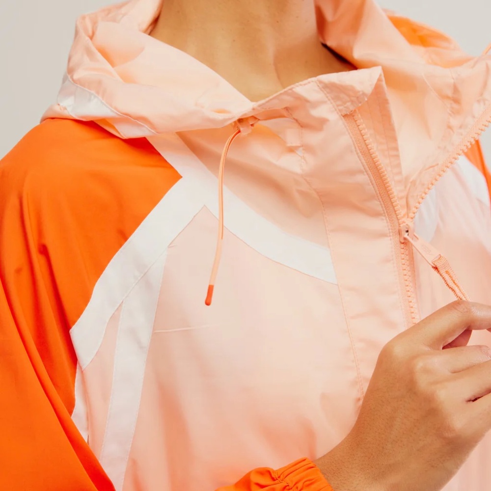 Free People NWOT Like the Wind Color-block Jacket in Peach-Orange - Picture 4 of 9